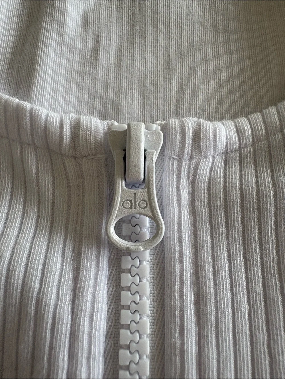Alo Yoga White Ribbed Stardust Long Sleeve